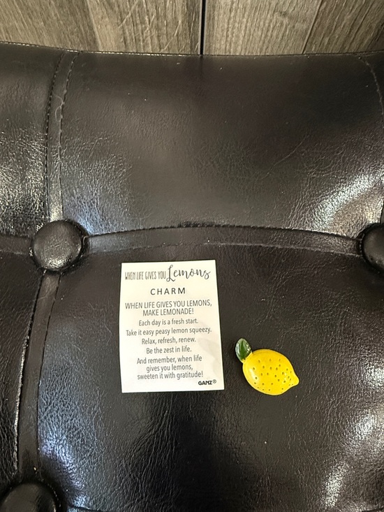 GANZ Jewelry - New Ganz Lemon Pocket Token Charm & Card When Life Gives You Lemon Make Lemonade